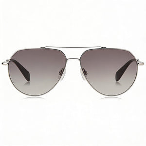 Rag & Bone Modern Aviator Sunglasses Unisex — front view, Stainless Steel frame