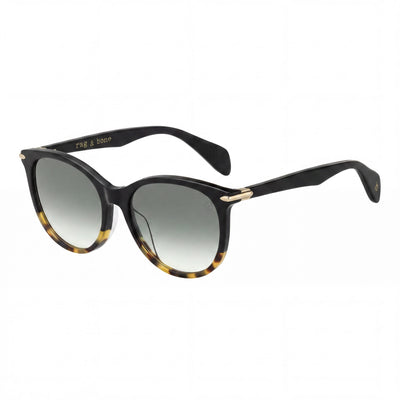 Rag & Bone Rnb 1020/S Black Oval Sunglasses for Women, Grey lens