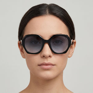 Rag & Bone RNB 1078/S Square Sunglasses for Women — interior view, Non-Polarized lens detail