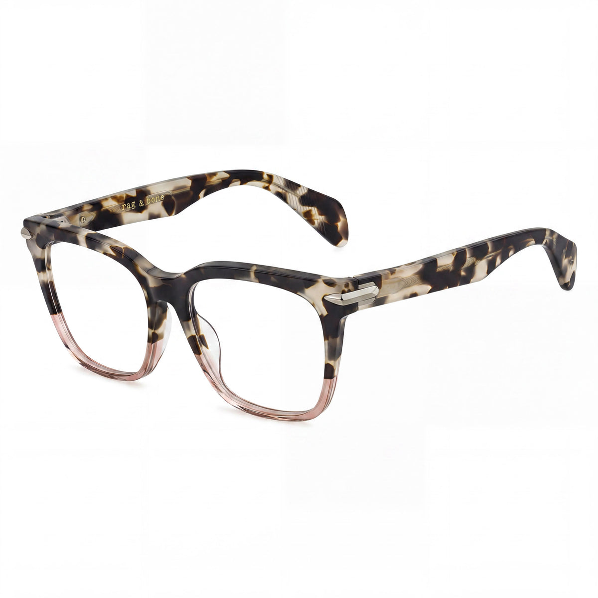 Rag & Bone Rnb 3015 Grey Havana Rectangle Eyeglasses for Women, Photo 1