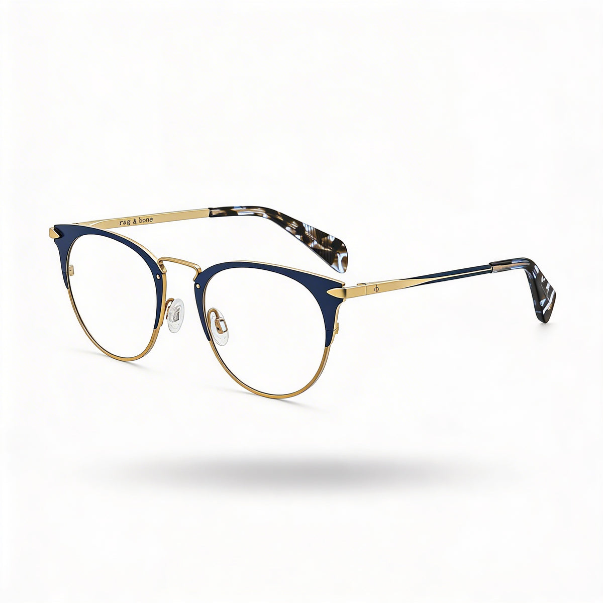 Gafas graduadas unisex Rag & Bone Rnb 3016 azul dorado ovaladas, 49 mm, Photo 1
