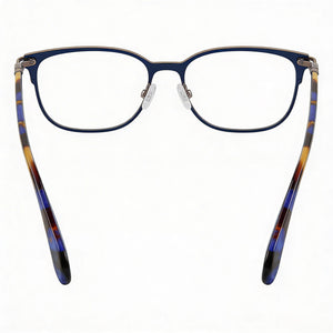 Rag & Bone Rnb 3018 Rectangle Eyeglasses Women — side view, Black Titanium temples