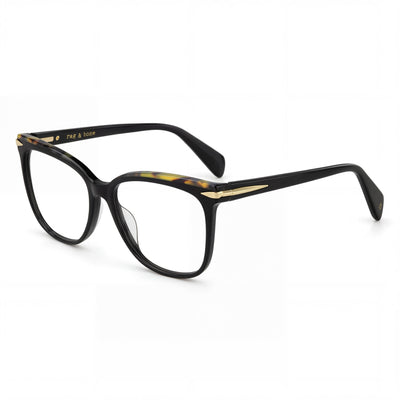 Rag & Bone Rnb 3024 Black Rectangle Eyeglasses for Women, Metal frame