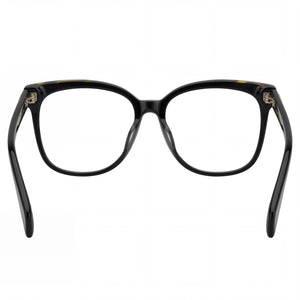 Rag & Bone Rnb 3024 Rectangle Eyeglasses Women — side view, Black Metal temples