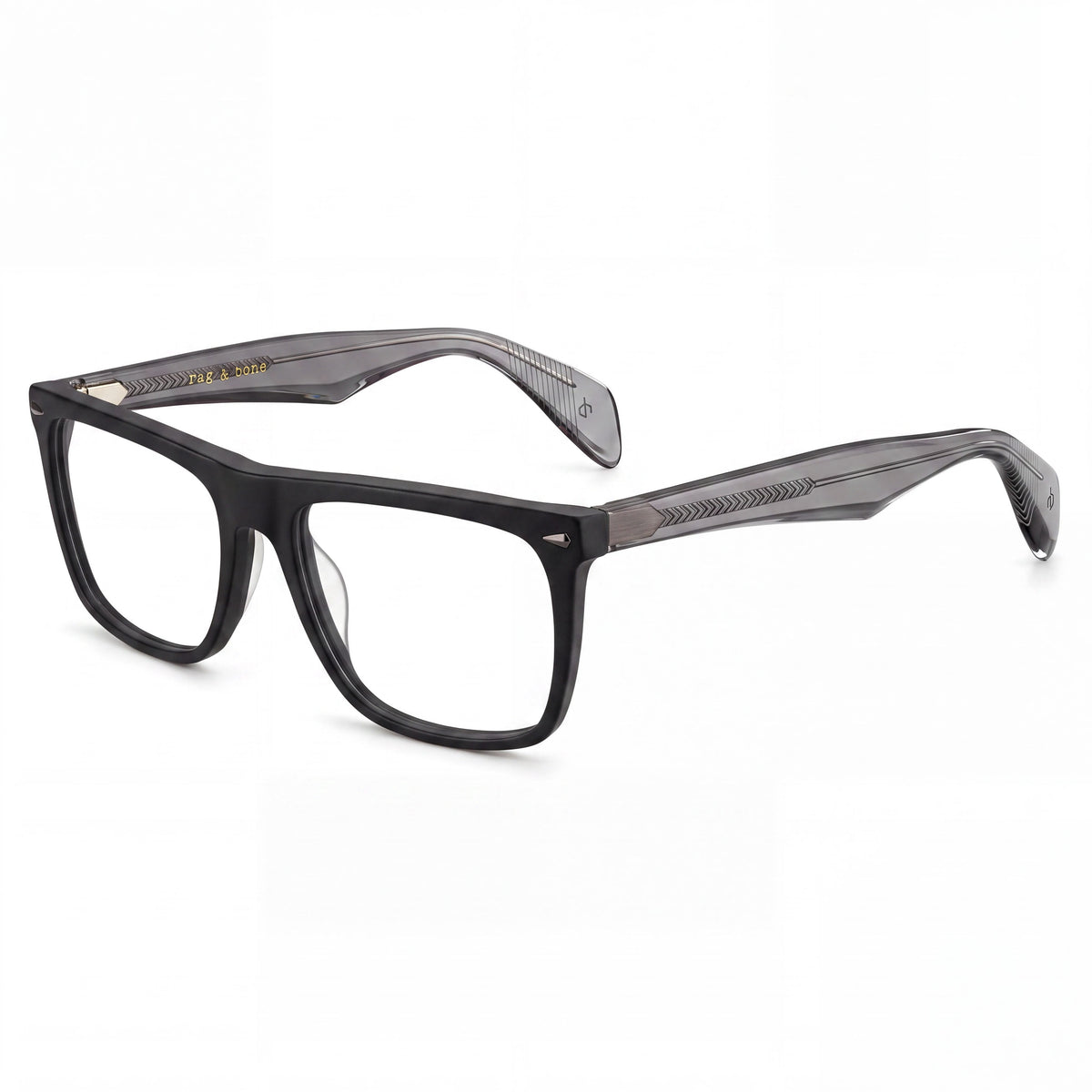 Gafas graduadas rectangulares para hombre Rag & Bone Rnb 7001 color gris oscuro, 55 mm, Photo 1