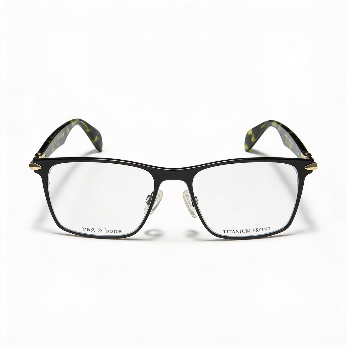 Rag & Bone Rnb 7009 Black Rectangle Eyeglasses for Men, Metal 53mm, Photo 2