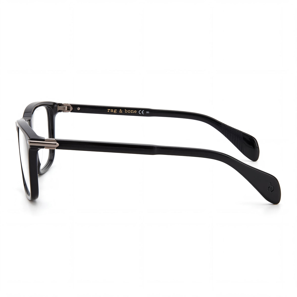 Rag & Bone Rnb 7016 Black Rectangle Eyeglasses Unisex, 53mm, Photo 2