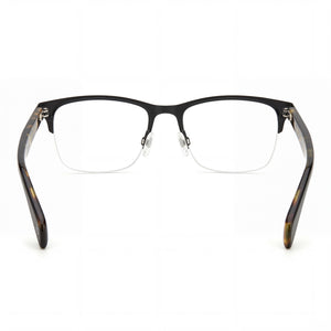 Rag & Bone Rnb 7019 Rectangle Eyeglasses Unisex — side view, Black Alloy Steel temples