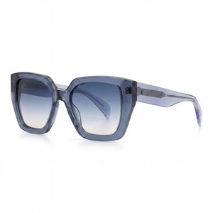 Rag & Bone Rnb1052/S Blue Square Sunglasses for Women, Blue Doubleshade Peach lens