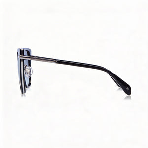 Rag & Bone Rnb1057/G/S Square Sunglasses Women — side view, Non-Polarized Dark grey shaded lens
