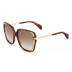 Rag & Bone Rnb1059/g/s Havana Square Sunglasses for Women, Havana lens