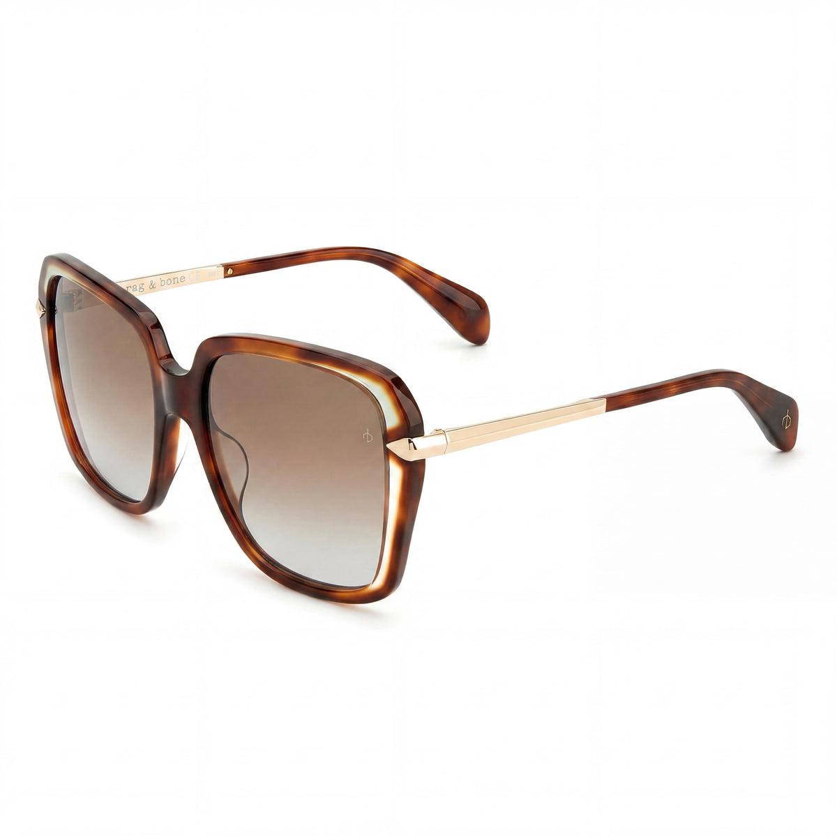 Gafas de sol cuadradas modernas de acetato Havana para mujer de Rag & Bone con protección UV 57-18-145, Photo 1
