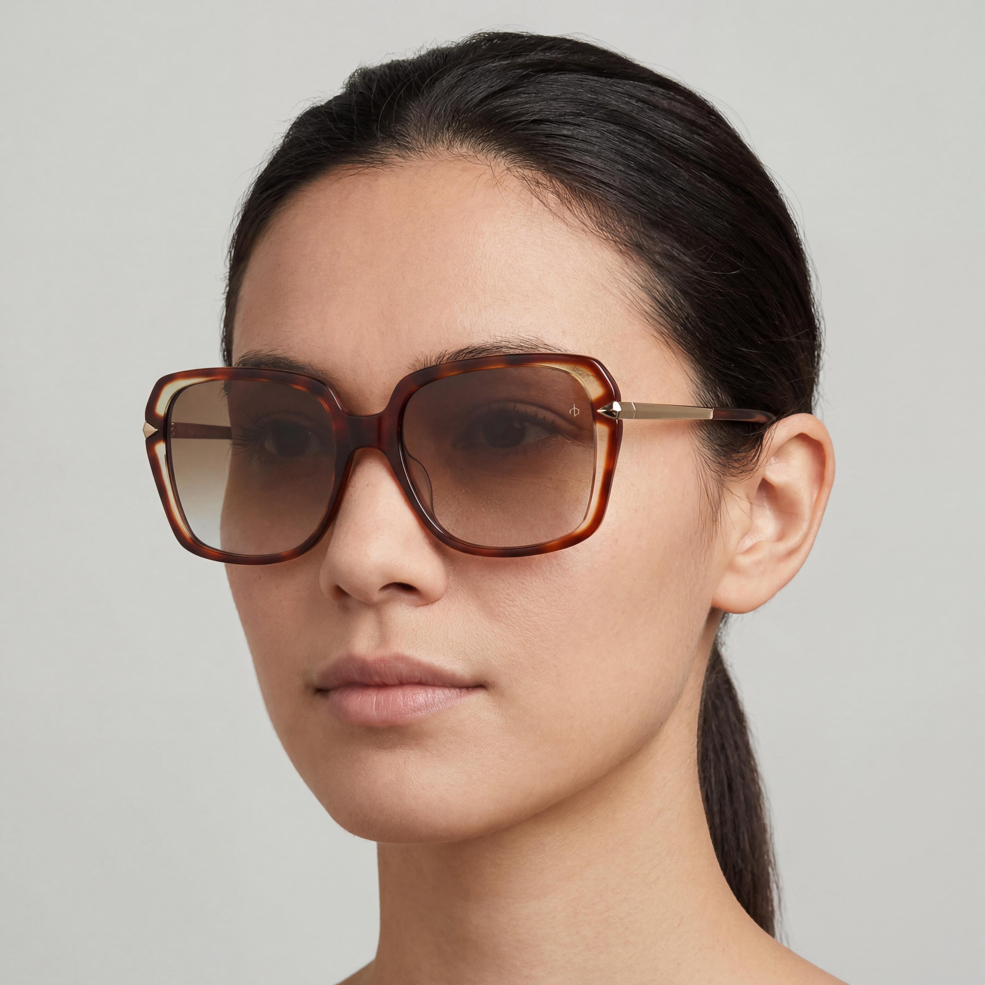 Gafas de sol cuadradas modernas de acetato Havana para mujer de Rag & Bone con protección UV 57-18-145, Photo 5