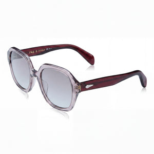 Rag & Bone Rnb1063/s Violet Square Sunglasses for Women, Grey lens