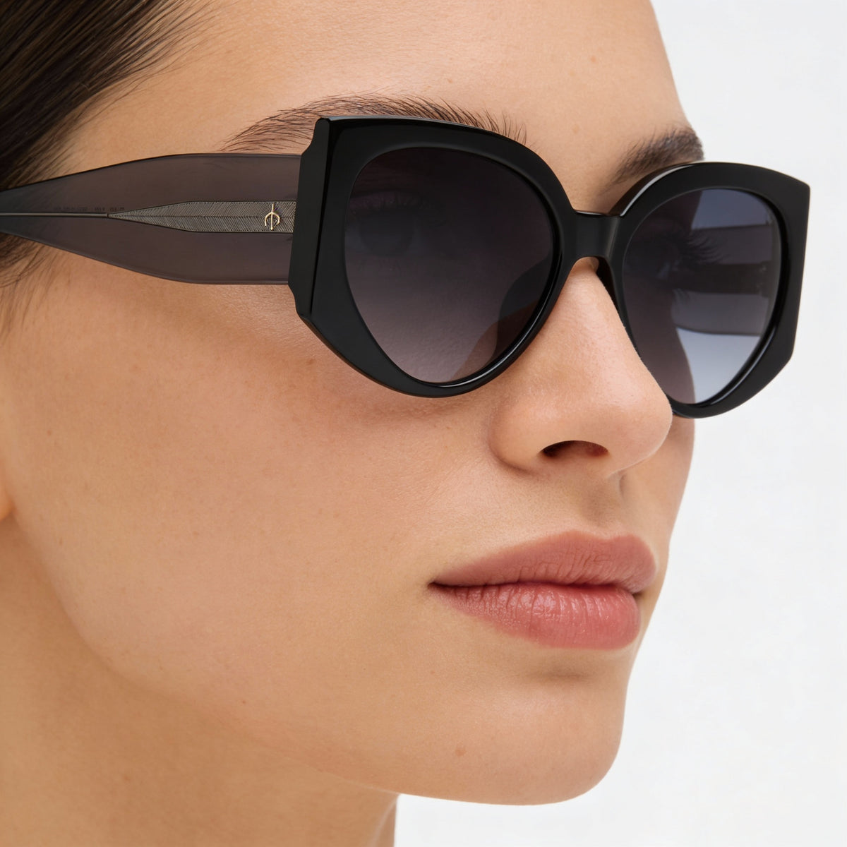 Gafas de sol rectangulares negras Rag & Bone RNB1085/G/S para mujer, 58 mm, Photo 3