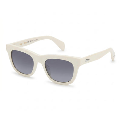 Rag & Bone RNB1086/S White Rectangle Sunglasses Unisex, Dark Grey Shaded lens