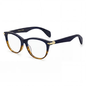 Rag & Bone Rnb3014 Havana Blue Rectangle Eyeglasses for Women, Polycarbonate frame