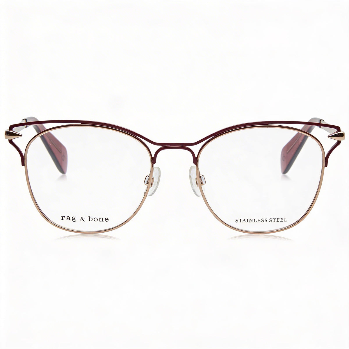 Rag & Bone Rnb3019 Red Gold Oval Eyeglasses for Women, 51mm, Photo 2