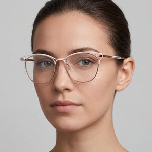 Rag & Bone Rnb3019 Cat Eye Eyeglasses for Women — interior view, Polycarbonate demo lenses