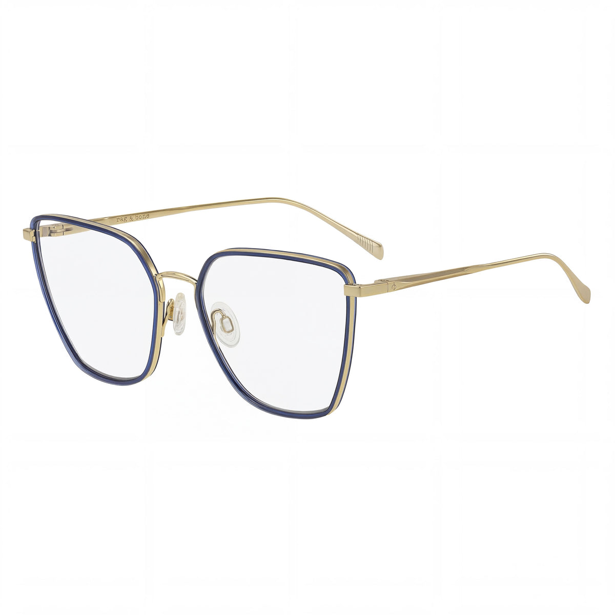 Rag & Bone Rnb3028 Gold Blue Square Eyeglasses for Women, 55mm, Photo 1