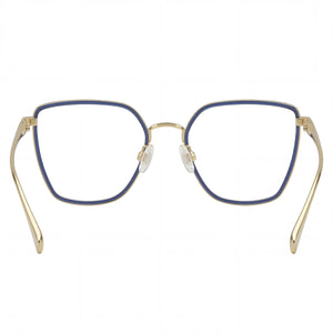 Rag & Bone Rnb3028 Square Eyeglasses Women — side view, Gold Stainless Steel temples