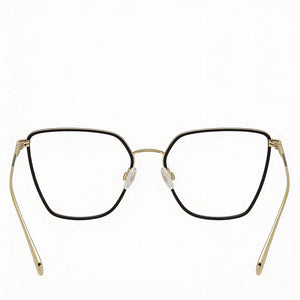 Rag & Bone Rnb3028 Square Eyeglasses Men — side view, Gold Stainless Steel temples