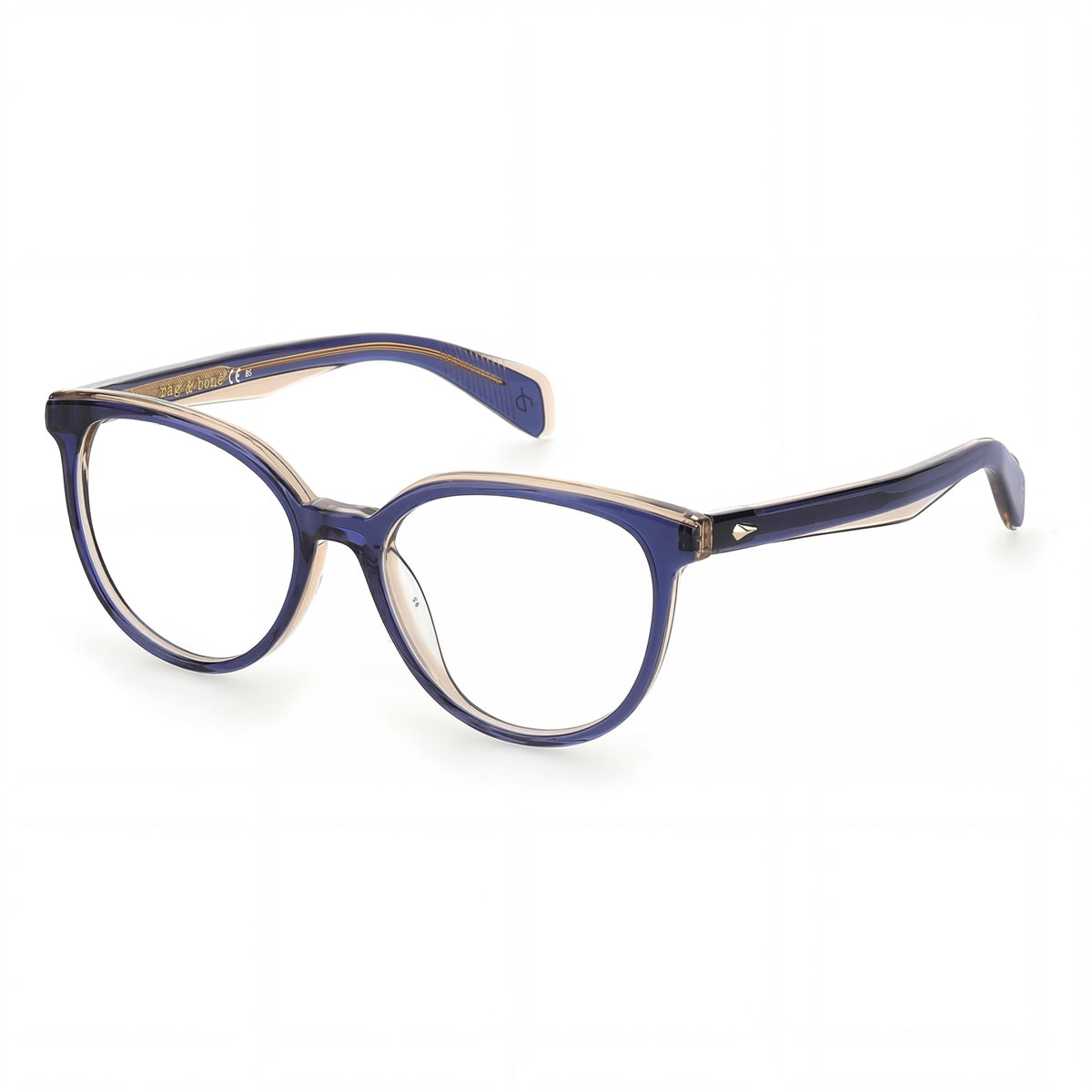Gafas de mujer rag & bone Rnb3029 con montura de acetato negro y lentes de policarbonato transparente de 50 mm, Photo 1