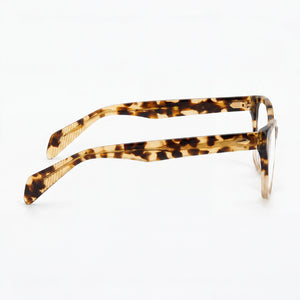 Rag & Bone Rnb3039 Cat Eye Eyeglasses Women — side view, Havana Injected temples
