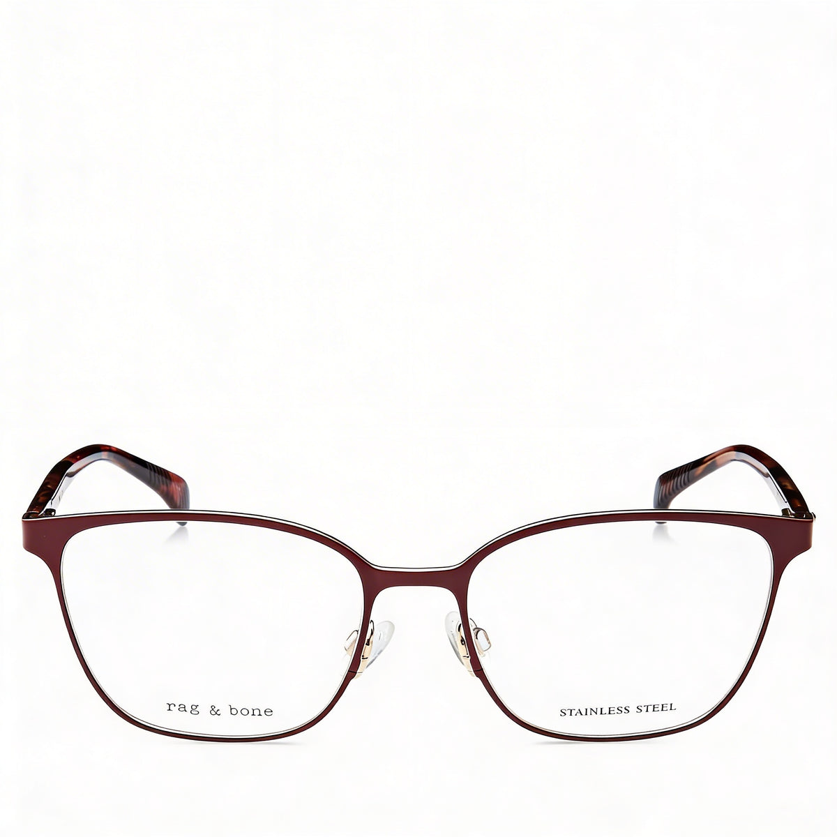 Rag & Bone Rnb3058/g Burgundy Red Rectangle Eyeglasses for Women, 53mm, Photo 2
