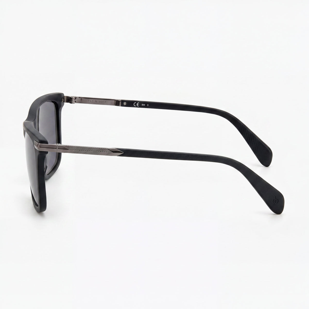Gafas de sol rectangulares Rag & Bone Rnb5042/s negras mate para hombre, 56 mm, Photo 3