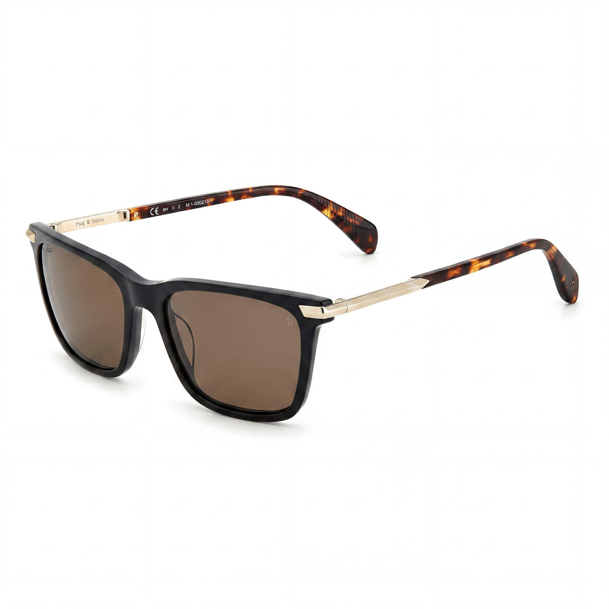 Rag & Bone Rnb5042/s Black Square Sunglasses for Men, 56mm, Photo 1