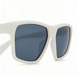 Rag & Bone RNB5048/S Rectangle Sunglasses Women — side view, Non-Polarized Matte White lens