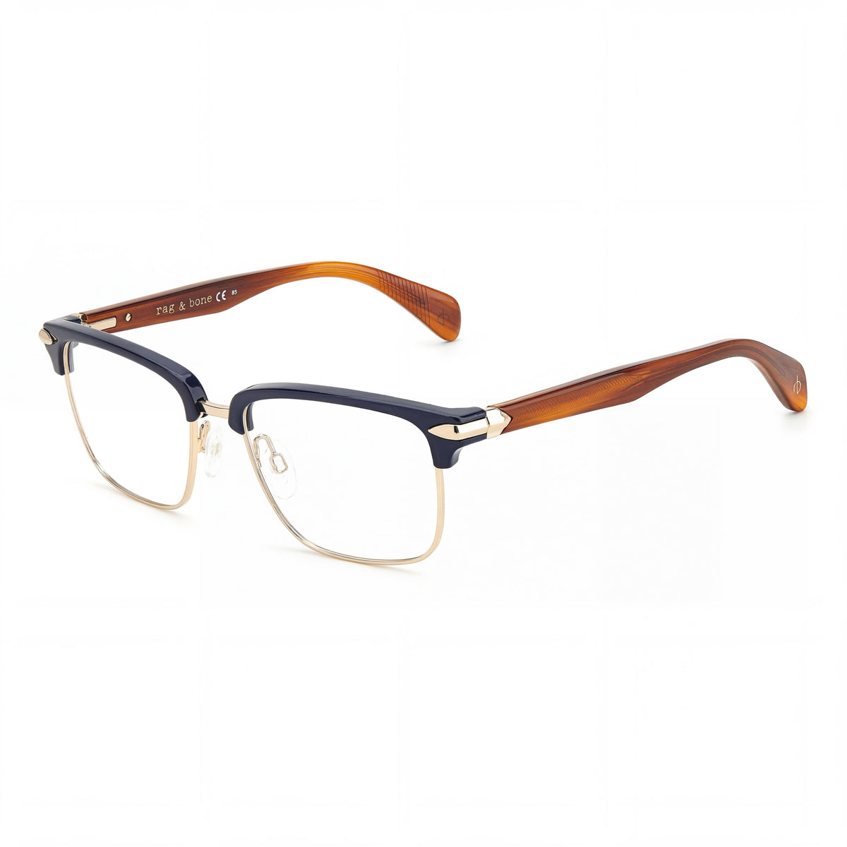 Gafas graduadas rectangulares Rag & Bone RNB7038/G azul marrón para hombre, 53 mm, Photo 1