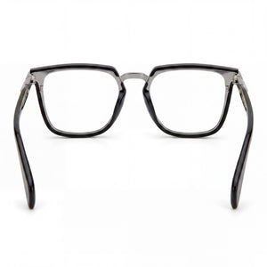 Rag & Bone Rnb7039 Rectangle Eyeglasses Unisex — side view, Black Metal temples