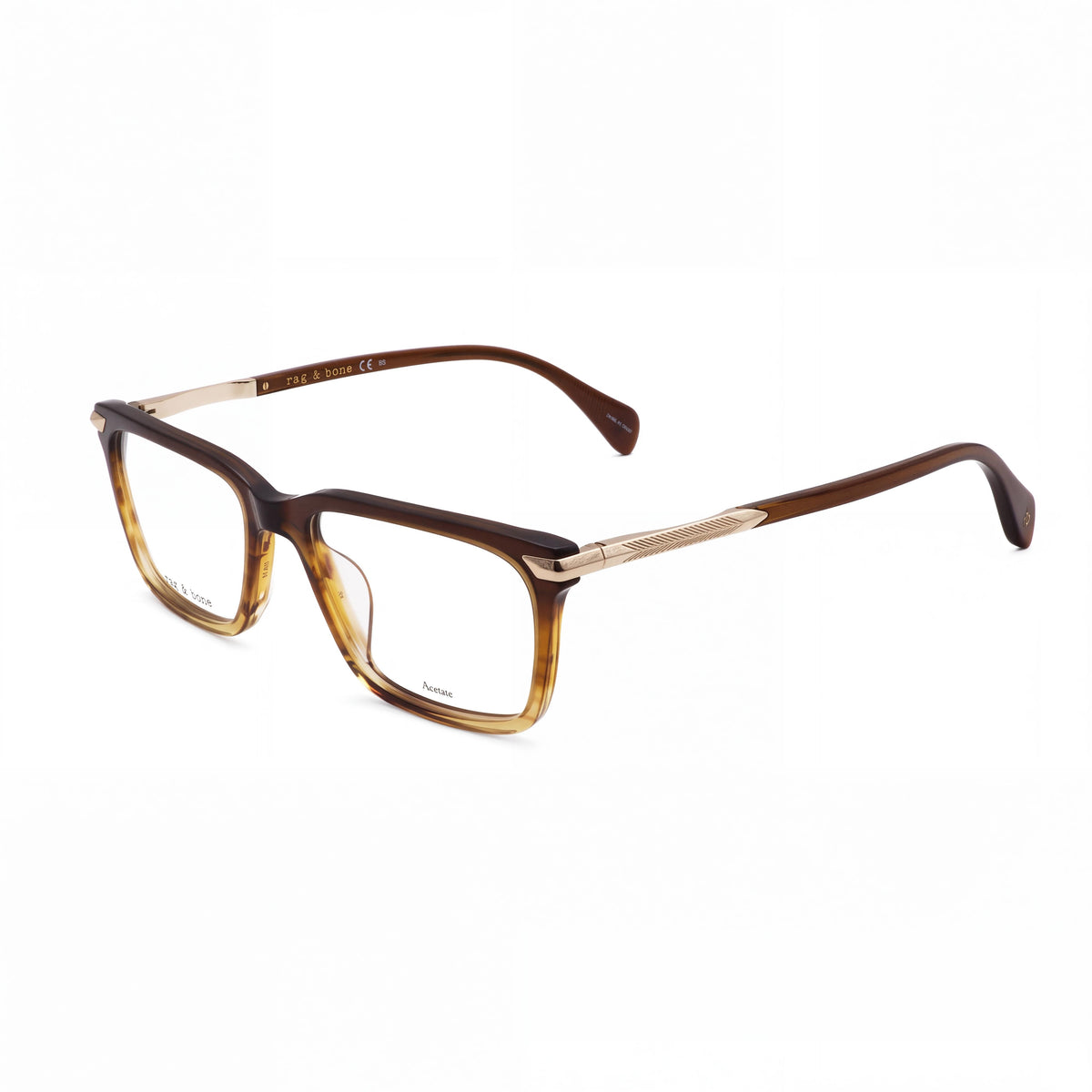 Gafas graduadas rectangulares para hombre Rag & Bone Rnb7043 en color marrón, 54mm, Photo 1