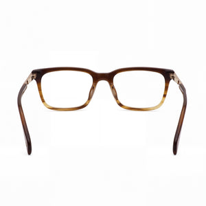 Rag & Bone Rnb7043 Rectangle Eyeglasses Men — side view, Brown Acetate temples
