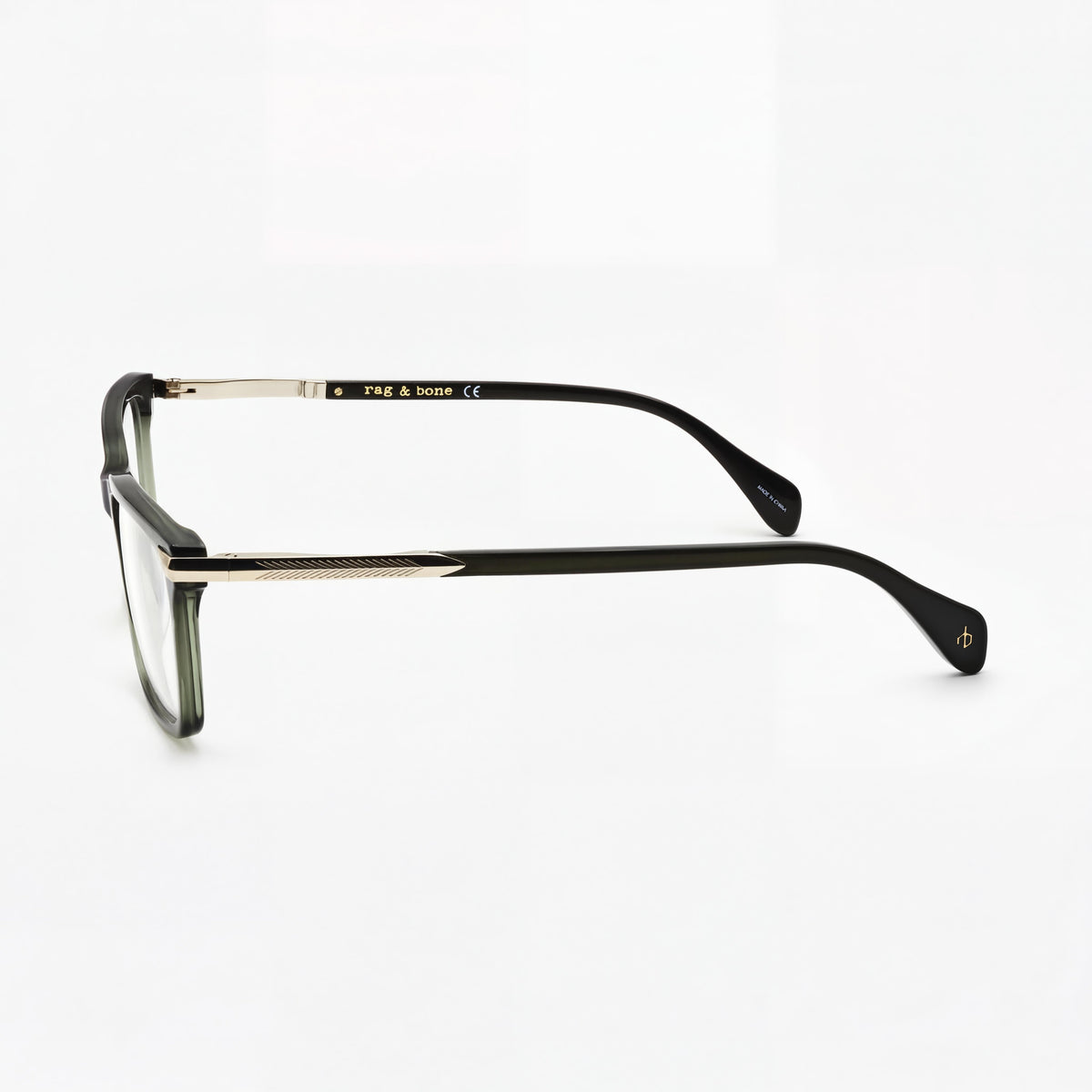 Rag & Bone RNB7043 Green Rectangle Eyeglasses for Men, 54mm, Photo 2