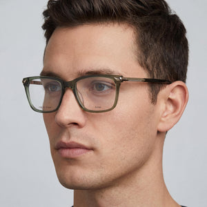 Rag & Bone RNB7043 Rectangle Eyeglasses for Men — interior view, Plastic demo lenses