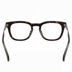 Rag & Bone Rnb7048 Square Eyeglasses Men — side view, Havana Khaki Acetate temples