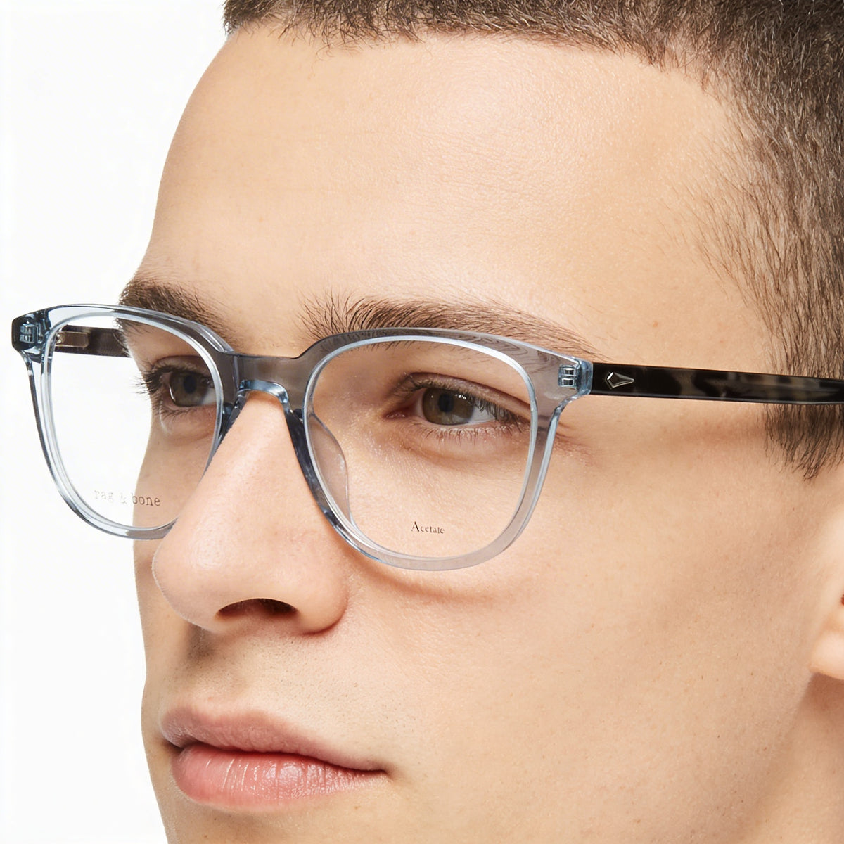 Rag & Bone Rnb7052 Beige Square Eyeglasses for Men, 51mm, Photo 3