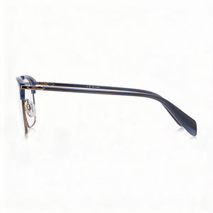 Rag & Bone Rnb7055/g Rectangle Eyeglasses Women — side view, Black Alloy Steel temples