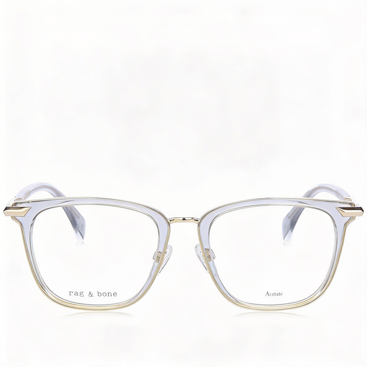 Rag & Bone Rnb8001 Grey Rectangle Eyeglasses for Men, Acetate 51mm, Photo 2