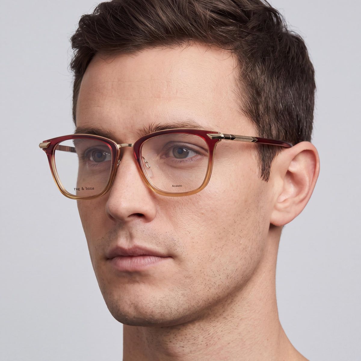 Rag & Bone Rnb8001 Violet Rectangle Eyeglasses for Men, 51mm, Photo 5