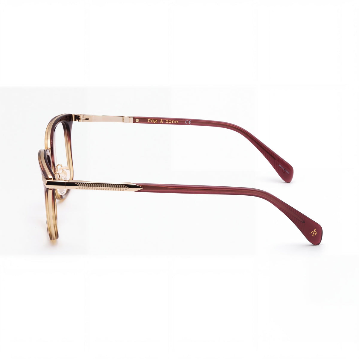 Rag & Bone Rnb8001 Violet Rectangle Eyeglasses for Men, 51mm, Photo 3