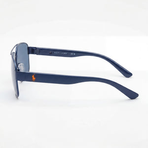 Ralph Lauren Ph3156 Rectangle Sunglasses Women — side view, Non-Polarized Dark Blue lens