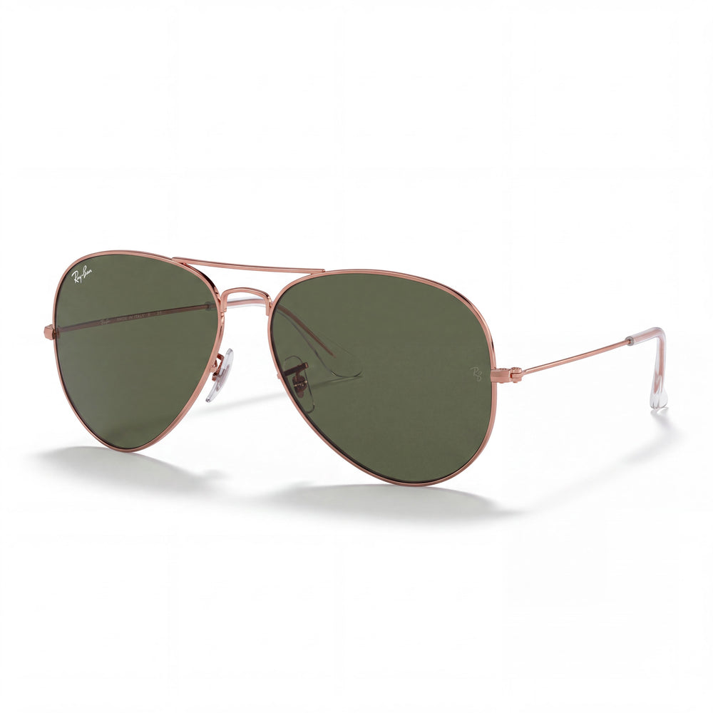 Ray-Ban 0RB3025 Gold Aviator Sunglasses for Women, Green lens