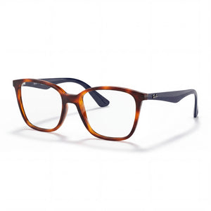 Ray-Ban 7066 Light Havana Square Eyeglasses for Men, Plastic frame