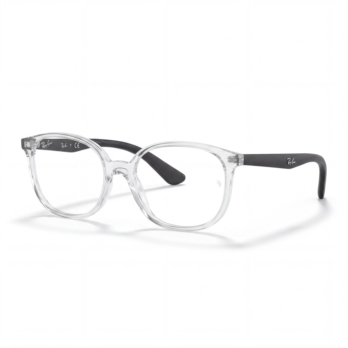 Montura de gafas graduadas Ray-Ban RY1598 para niños unisex, con material de propionato en color negro transparente, lentes de 49 mm, Photo 1