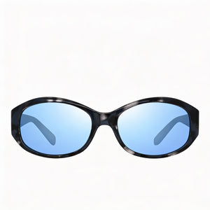 Revo Blue Oval Sunglasses for Men — front view, Plastic frame