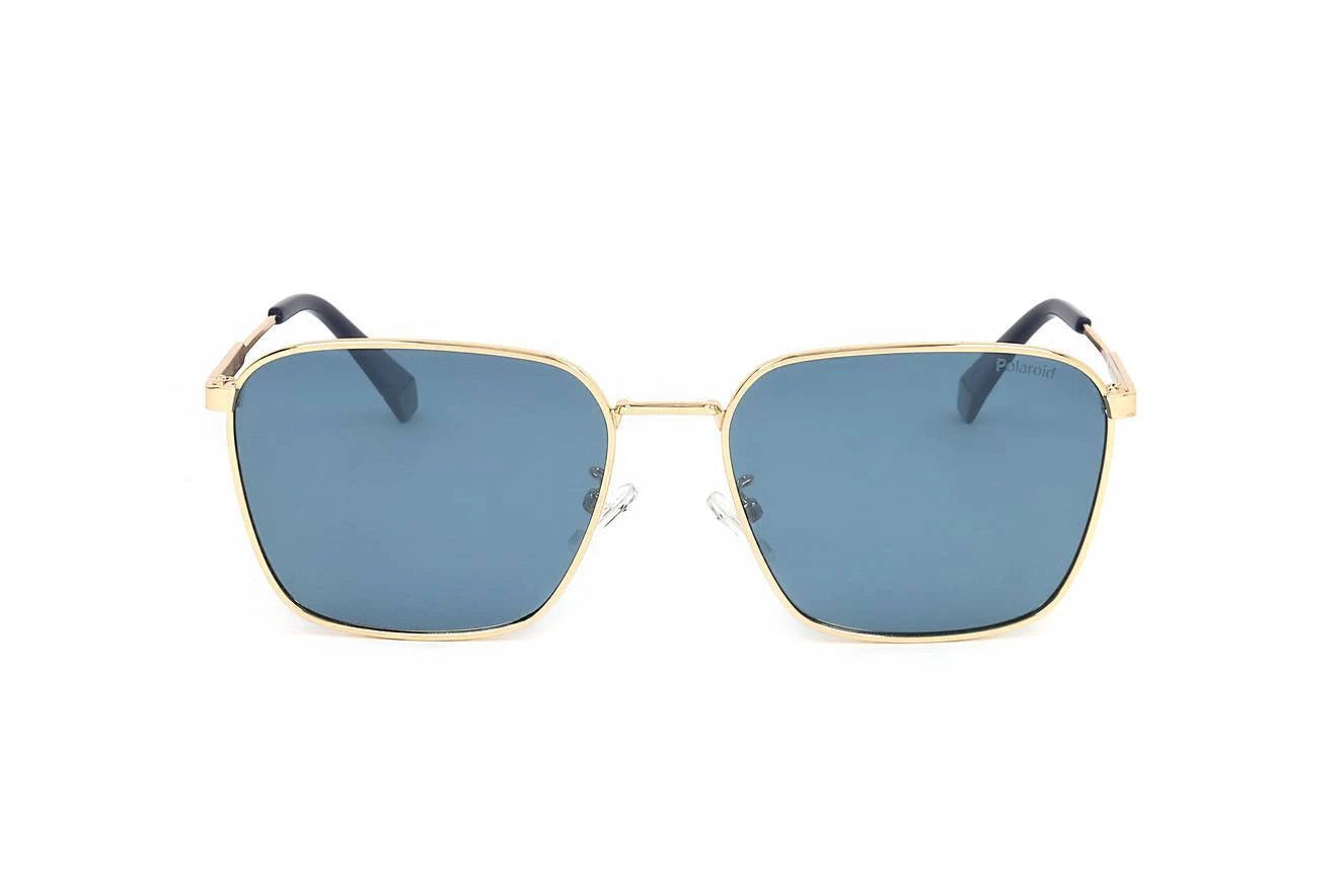 Polaroid Men's Gold Double Bridge Aviator Sunglasses